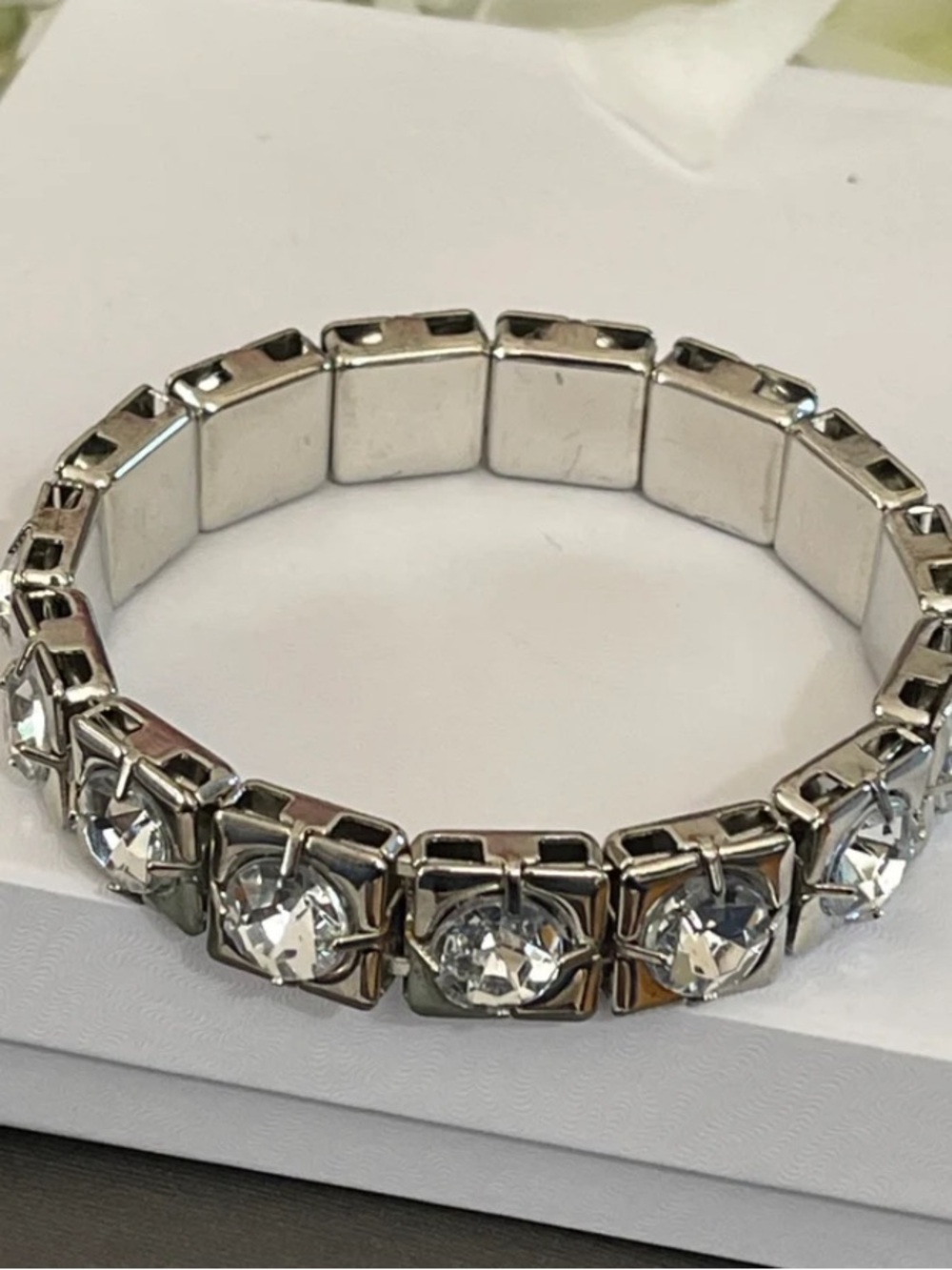 Silver Crystal Bracelet - Clear Stones - Picture 9 of 10